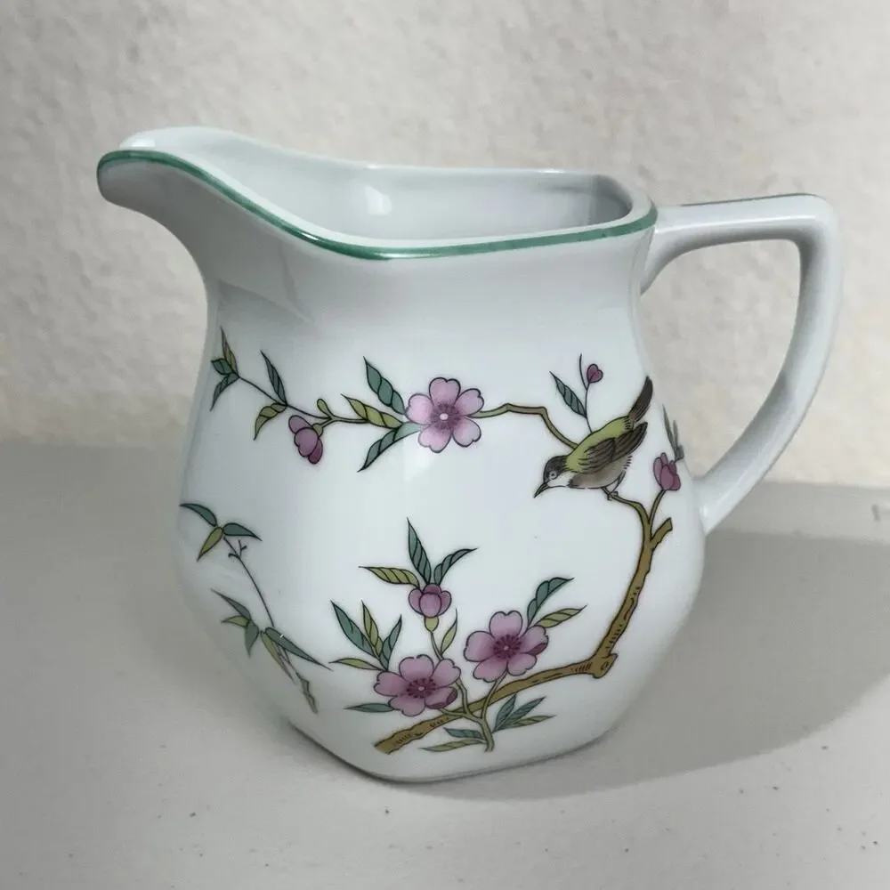 Andre Richard Japan VTG Porcelain Creamer Pitcher & Saucer Plate Indian Tree